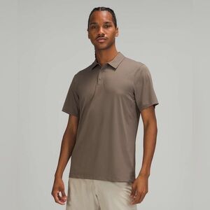 Lululemon Men’s Snap Front Performance Short Sleeve Polo Shirt Rhino Grey Small‎